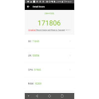 《AnTuTu》跑分有171,806分，性能勁過唔少機王。