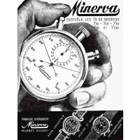 Minerva計時碼錶廣告歷史圖片。