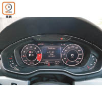 配上12.3吋Audi Virtual Cockpit儀錶板，可選擇不同的顯示。