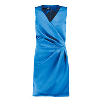 LOVE MOSCHINO藍色色丁包裹連身裙 原價：$1,907 半價：$954（A）