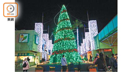 作為光之遊園地新增區域之一的「Tree Garden~休息的街路~」，高10米兼燈光閃動的聖誕樹絕對是主角。