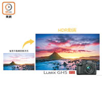 部分相機例如Panasonic GH5，已可拍攝出HLG標準的影片。