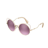 miu miu金屬鏤空鏡框 ×粉紅色圓形鏡片太陽眼鏡 $3,100（B）