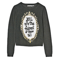alice + olivia×Snow White黑色「You are the fairest of them all」字樣針織毛衣 $3,550（B）