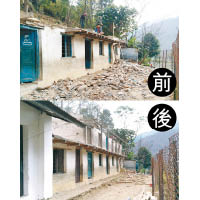 經過學生們的努力，因地震而毀壞的建築物成功被拆卸。
