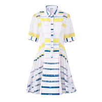 白×黃×藍色間紋連身裙 $5,260（A）