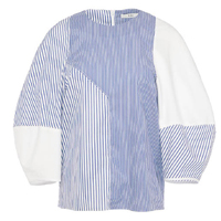 Tibi藍白色條紋拼布恤衫 未定價（A）