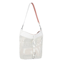 珍珠白色鏤空編織Basket Hobo $3,950