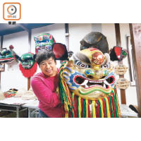施竣雄是台灣獅頭製作翹楚，有30多年經驗，對傳統獅頭的認識更如數家珍。