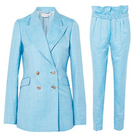 GABRIELA HEARST粉藍色孖襟西裝褸 $10,805、西褲 $6,080（A）