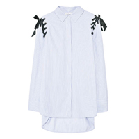 Sandro粉藍×白色條子恤衫裙 $2,345（A）