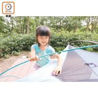 小悅的露營經驗豐富，起營更是Easy Job。