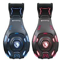 採用不同顏色燈號代表Single Player（藍色）及Multiplayer（紅色）模式。