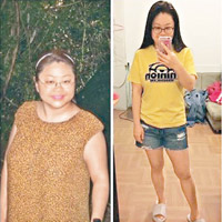 用了8個月時間減去60磅，但在減肥期間她依舊日食4餐，只是戒了出外用餐，改為自己烹調，吃得更健康。