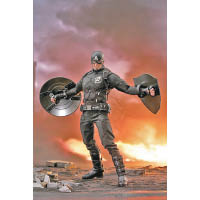 Captain America（Concept Art Version）搭配可替換下半臉及兩款盾牌。