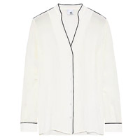 Iris & Ink白色絲質恤衫 $420（A）