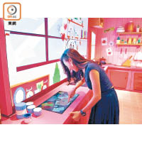 兔兔的主題區是個設有類似《Cooking Mama》互動遊戲的粉紅色廚房，粉絲要幫忙製作曲奇同時阻止她偷食，符合她一貫的貪吃形象。