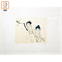 劉慶和的作品《追趕》以獨特風格描繪現代女性。