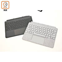 支援另購的鍵盤保護蓋（售價：$808/左）及Signature Type Cover鍵盤保護蓋（售價：$1,048/右）。