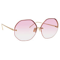 Linda Farrow八角形金屬框配粉紅色鏡片太陽鏡 $6,150（B）