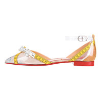 Christian Louboutin女裝透明PVC拼捲尺Metripump平底鞋 $7,100（A）