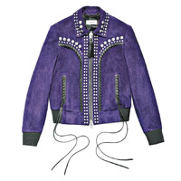 Coach紫色麖皮窩釘外套 $17,000（B）