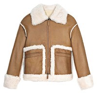 Longchamp淺啡色羊毛皮褸 $20,800（A）