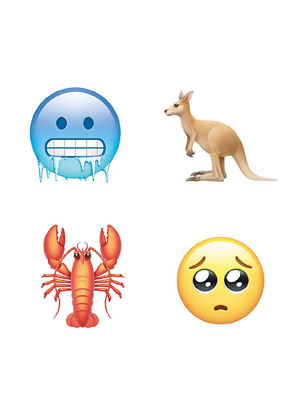 新Emoji有「寒冷」等表情外，亦加入不少動物如「袋鼠」等，將於iOS 12.1 Beta 2登場。