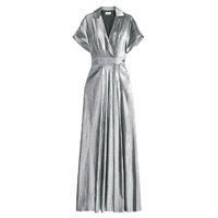 TEMPERLEY LONDON銀色絲質包裹式連身裙 $16,625（C）