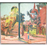 Frank Auerbach的作品滲出一股強度和力量，顯示出對藝術的熱愛與激情。圖為作品《Camden Palace - Spring Morning II》。（估價：HK$9,000,000）
