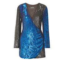 Retrofête藍黑色珠片連身裙 $5,585（B）