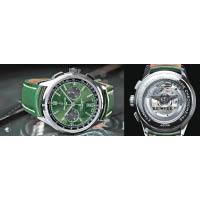 Premier B01 Chronograph 42 Bentley British Racing Green，錶盤及錶帶均採用象徵英倫賽車的綠色，而錶側及錶底則刻有Bentley字樣及標記。 $64,000