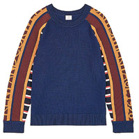 Kent & Curwen藍×棗紅×黃色間條Logo針織上衣 $3,900（A）