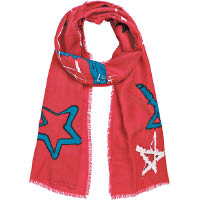 紅色星星圖案羊毛圍巾 $880（b）