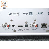 有齊LAN、RCA輸入/輸出、USB、光纖、3.5mm Audio等插口。