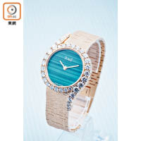 Piaget Limelight Gala 18K玫瑰金腕錶，錶帶飾以「宮廷式」紋理。$64萬