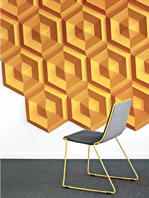 Beehive<br>受蜜蜂製造蜂巢的智慧所啟發，把隔音牆飾打造成六角形，外觀有趣之餘，亦非常實用。