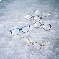 PUYI LINE眼鏡系列共推出5款鏡架，由日本著名眼鏡品牌Four Nines（999.9）採用舒適感極高的彈性鉸鏈結構製造。$5,200~$6,700（C）