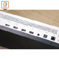 保留HDMI IN/OUT、兩組USB 3.0、IR、光纖及Ethernet等介面。
