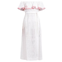 LISA MARIE FERNANDEZ白色露肩通花布連身裙 $3,211（C）