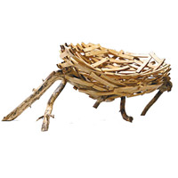 Eyrie Collection<br>靈感來自鳥巢，利用經過蒸汽法處理的彎木條砌成，再用上白蠟木製成的木釘與膠水銜接。
