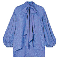 Chloé紫色蝴蝶結絲質恤衫 $11,880（A）