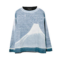 YOSHI KONDO藍色富士山圖案雙面衞衣 $3,695（B）