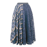 COTE藍色喱士×格仔Patchwork半截裙 $4,995（A）