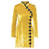 De La Vali黃色絲絨旗袍 $3,245（C）