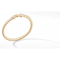 DAVID YURMAN Cable 18K黃金鑲鑽環扣手鈪 $37,350（A）