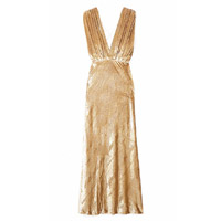 MES DEMOISELLES金色絲絨連身裙  原價：$3,480 七折：$2,436（B）