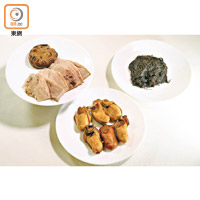 材料（6人分量）：金蠔6隻、豬脷6片、髮菜2両、冬菇1隻、生菜適量