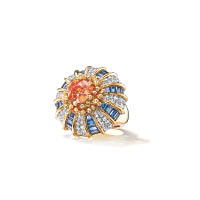 Tiffany & Co. Jean Schlumberger傳奇設計系列─Fantasy鉑金鑲藍寶石、橙色藍寶石及鑽石戒指 $115.1萬 （A）