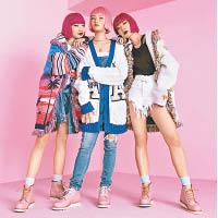 Imma跟日本時尚界人氣孖妹Aya Suzuki（左）及Ami Suzuki（右）一同拍攝美式工靴品牌Red Wing的造型照。